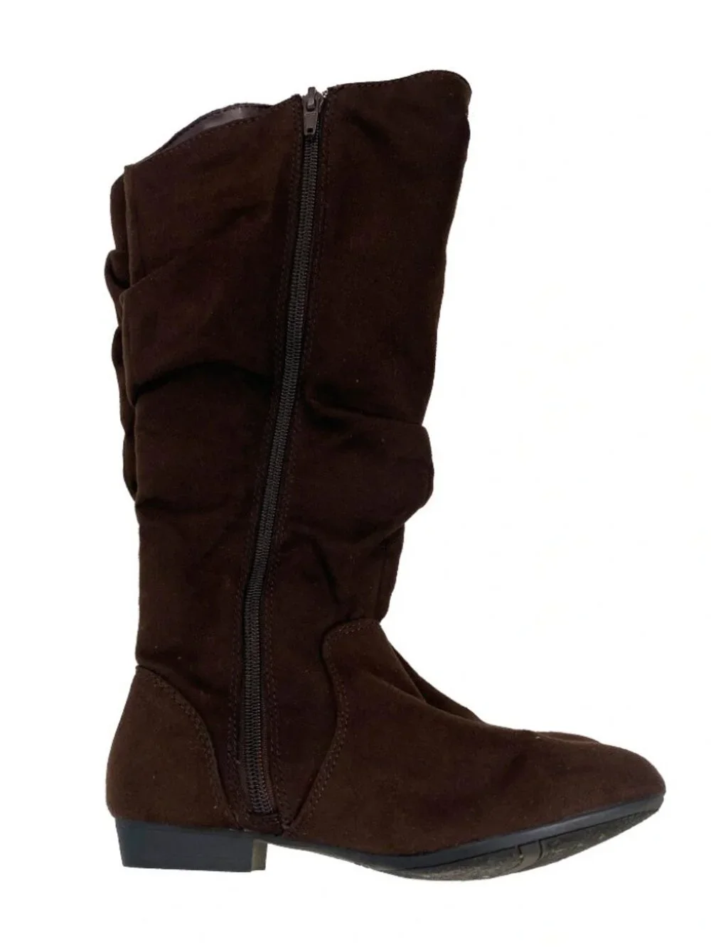 Lower East Side Brown Slouch Faux Suede Riding Boots Size 5.5